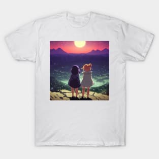 Two Girls Under the Starry Sky T-Shirt